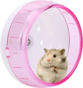 4.7 Inch Hamster Exercise Wheel - Attachable to Cage, 12cm Durable Plastic Small Animal Running Wheel for Hamsters/Gerbils (Pink)