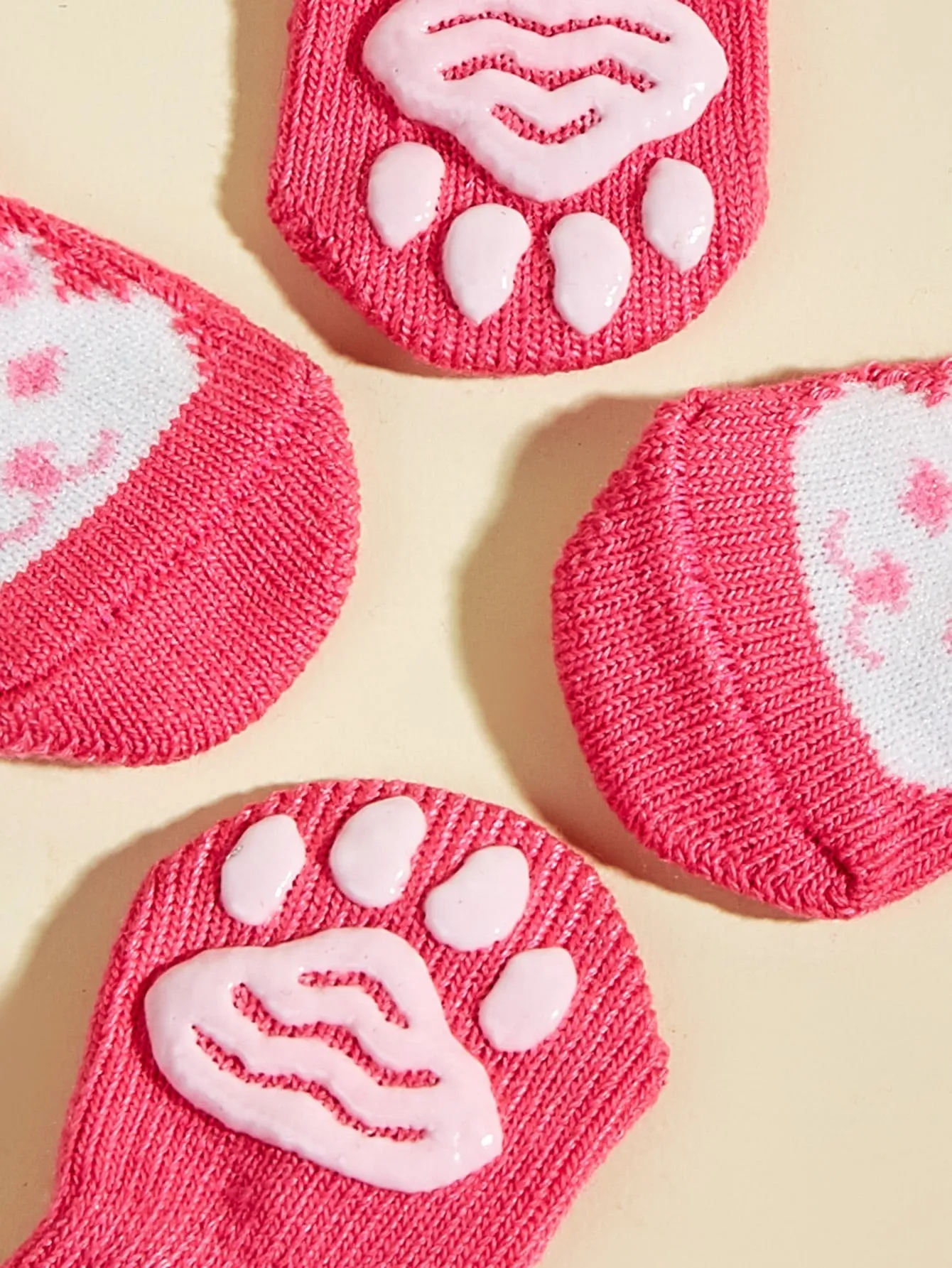 4pcs Non slip Cartoon Graphic Dog Socks