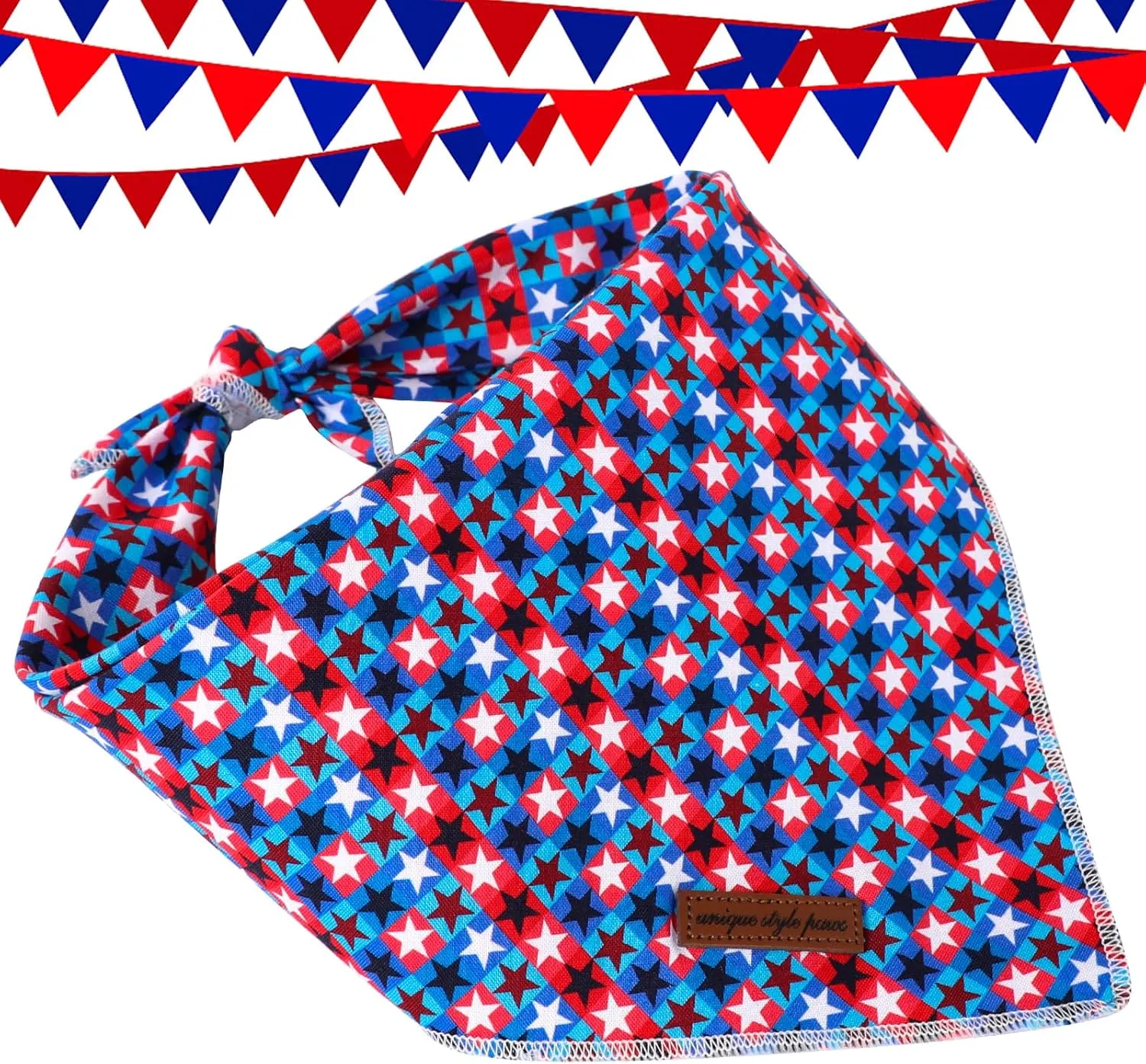 4th of July Dog Bandana,Unique Style Paws American Flag Dog Bandanas Independence Day Pet Scarves, Patriotic Triangle Bib Scarf for Boys & Girls Puppy
