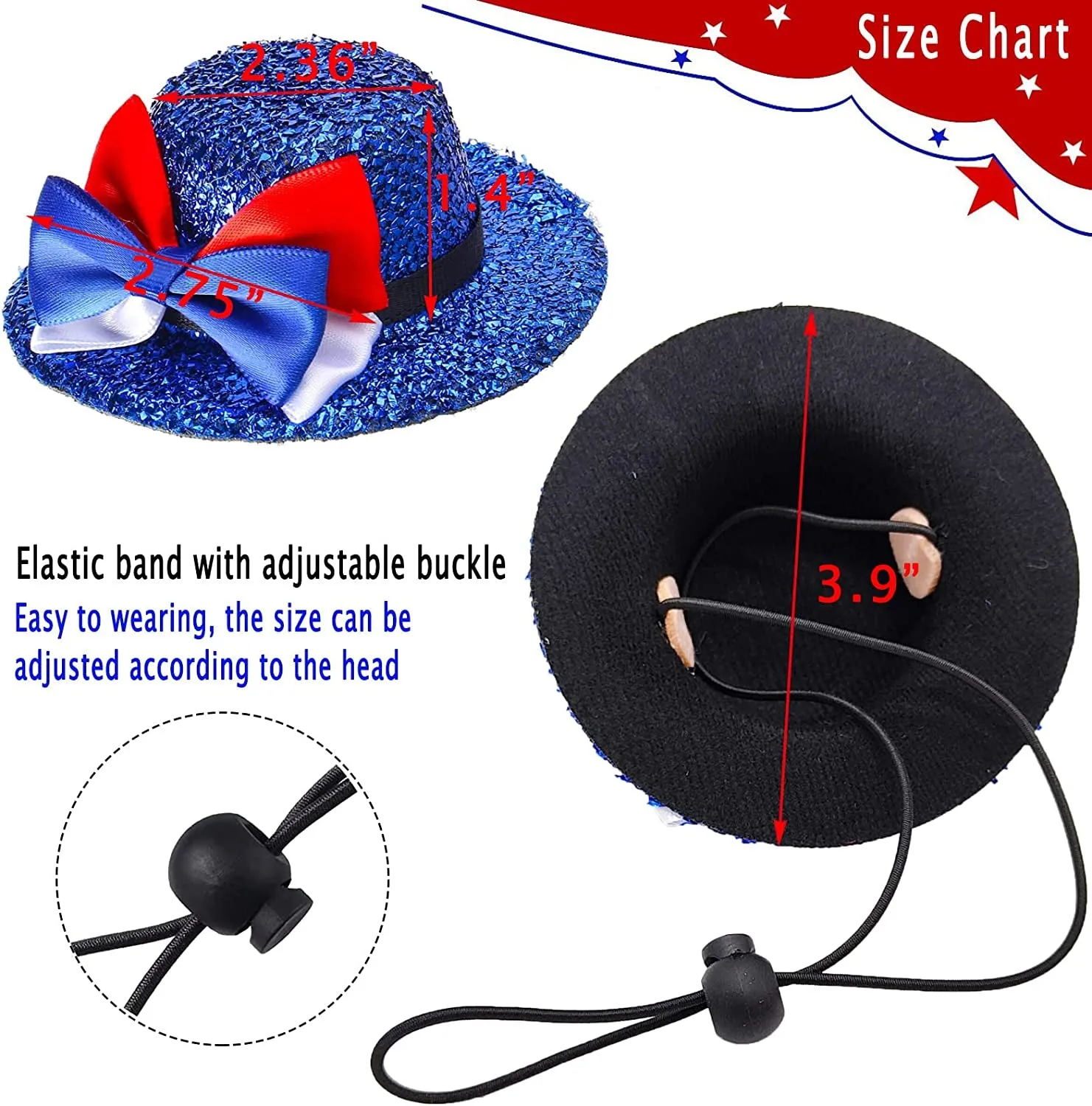 4th of July Pet Patriotic Costume Adjustable Dog Hat Bandanas Mesh Tutu Skirt American Flag Puppy Bibs Scarf Cat Collar 3 Pieces Independence Day Caps Bowtie Dress for Small Dogs Kitty Decorations