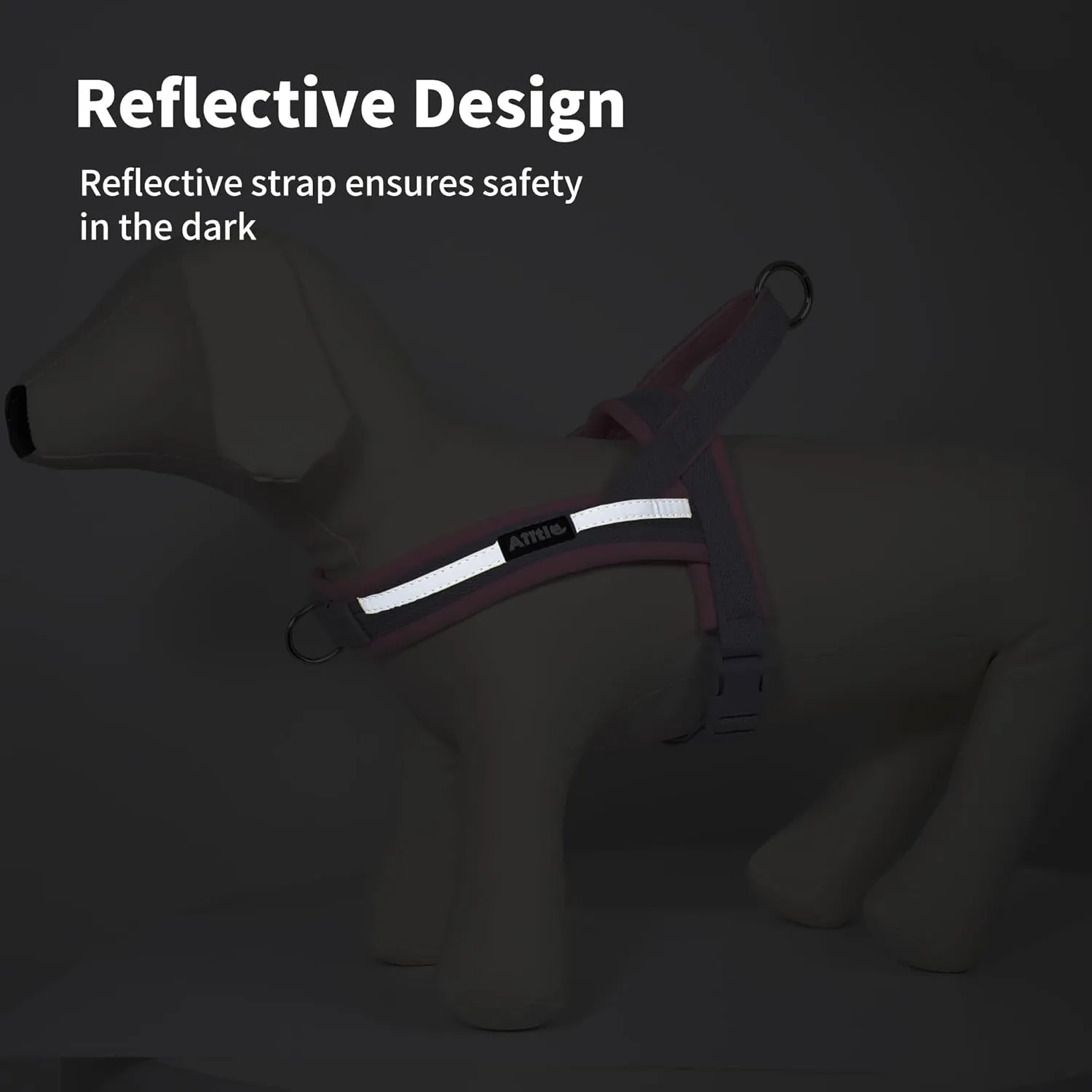 AIITLE No Pull Dog Harness with Soft Padded Handle, Reflective Strip Escape Proof and Quick Fit to Adjust Puppy Harnesses, Easy for Training Walking Running for Extra Small Dogs Purple-Pink XXS