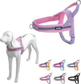 AIITLE No Pull Dog Harness with Soft Padded Handle, Reflective Strip Escape Proof and Quick Fit to Adjust Puppy Harnesses, Easy for Training Walking Running for Extra Small Dogs Purple-Pink XXS