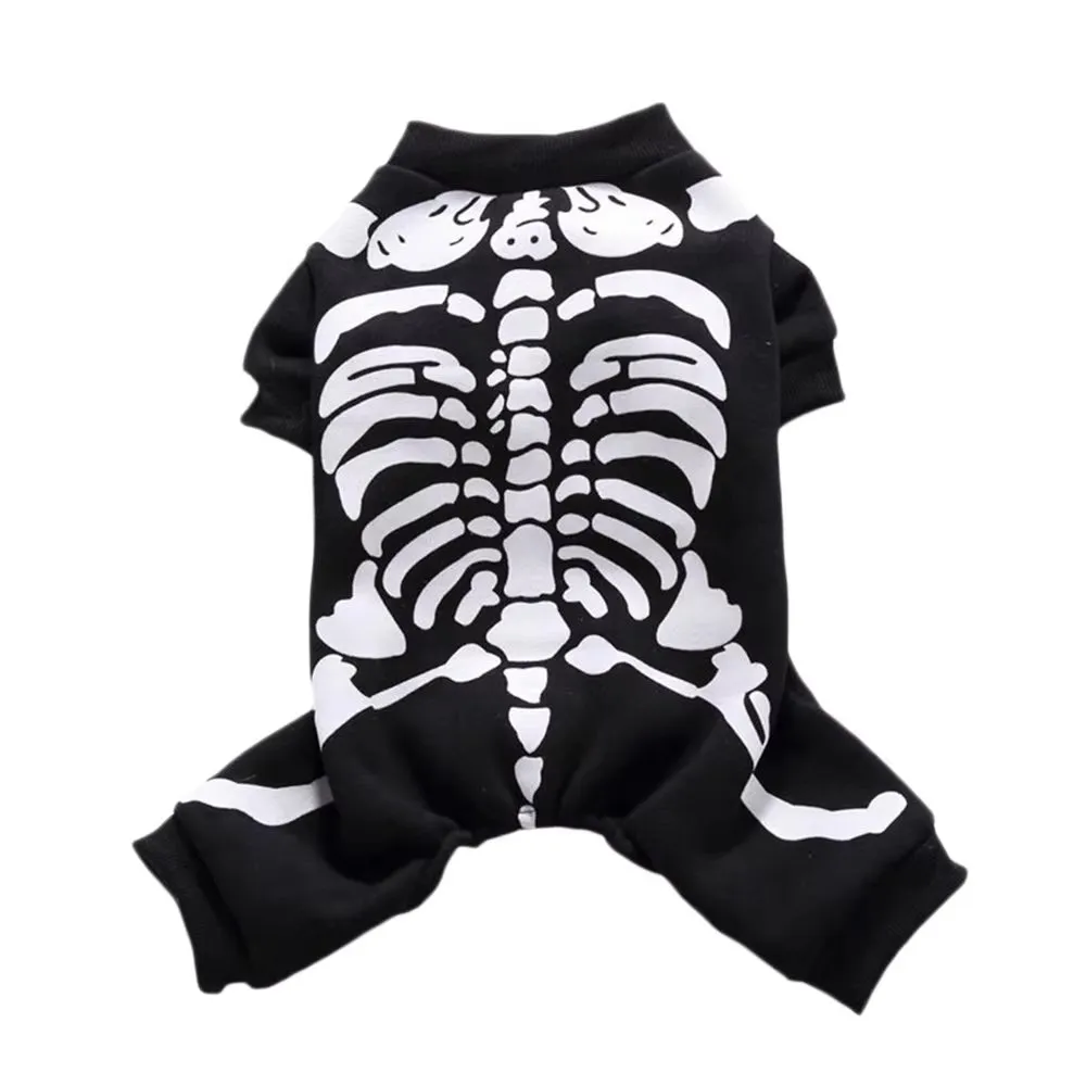 AnniePaw Dog Skeleton Costume - Halloween Dress-Up for Small & Medium Dogs