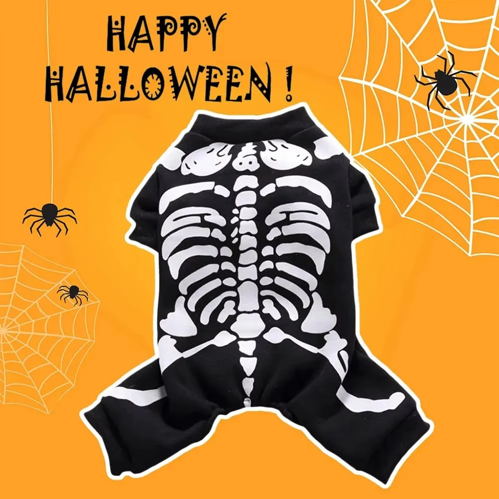 AnniePaw Dog Skeleton Costume - Halloween Dress-Up for Small & Medium Dogs