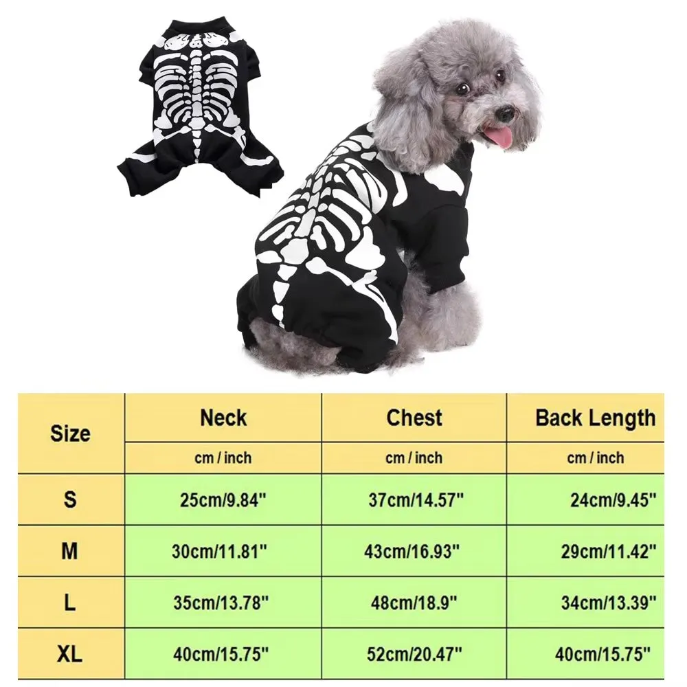 AnniePaw Dog Skeleton Costume - Halloween Dress-Up for Small & Medium Dogs