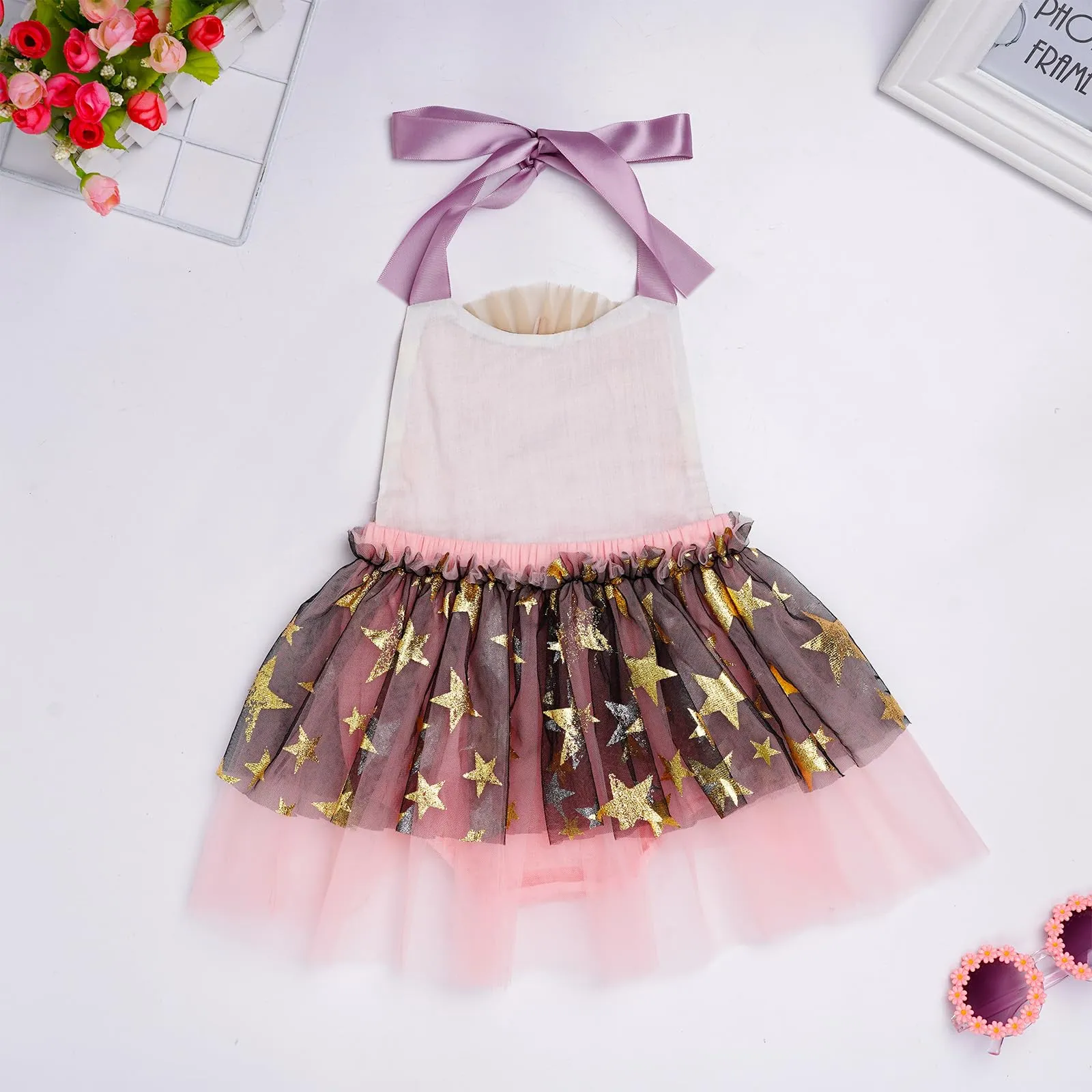Baby Girls Pumpkin Flounder Costume Toddler Black Purple Shiny Sequin Tulle Tutu Romper Dress with Horn Headband Mermaid Themed Halloween Cosplay Dress Up Party Outfits Black Pink Pumpkin 6-12 Months