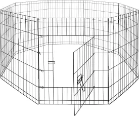 BalanceFrom Foldable Metal Exercise Pet Play Pen with Door for Dogs, 24-inch and 30-inch Tall