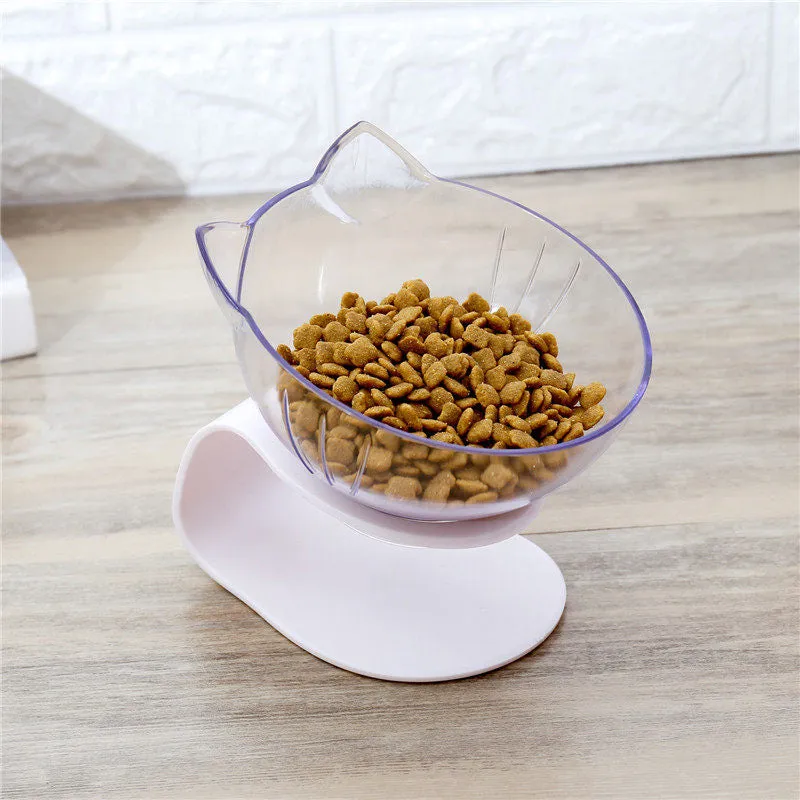 Best Explosive Cat Double Bowl Comfortable Feeding Food Bowl  With Protection