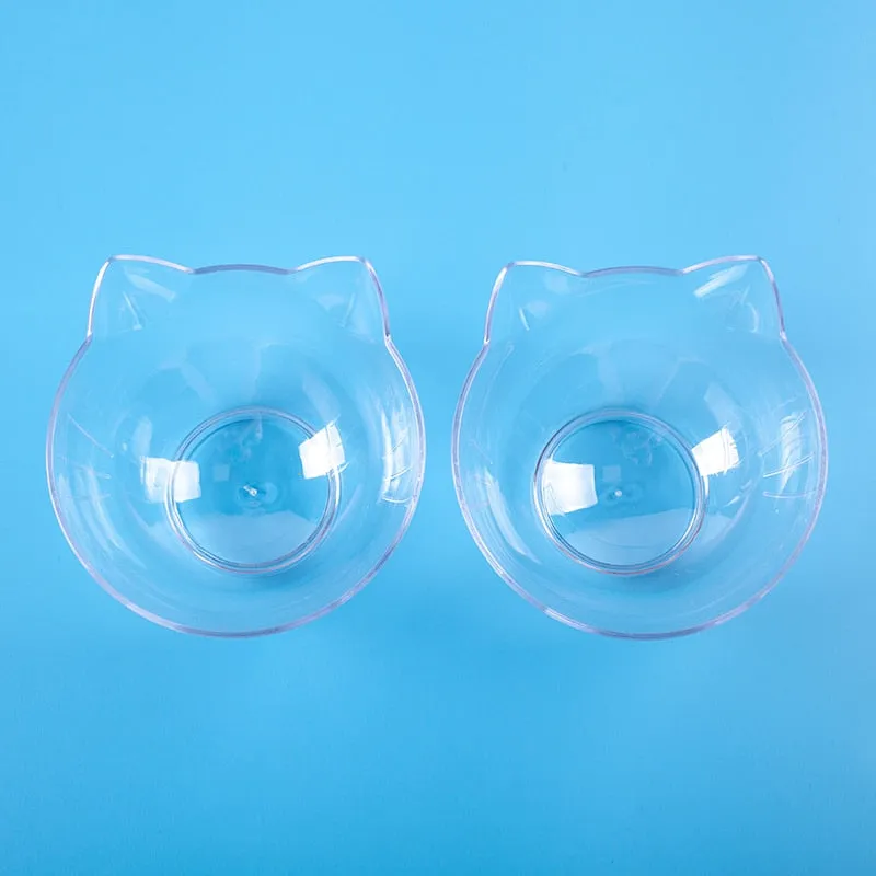Best Explosive Cat Double Bowl Comfortable Feeding Food Bowl  With Protection