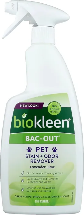 Biokleen Bac-Out Pet Stain Remover - 32 Ounce - Enzymatic, Natural, Destroys Stains & Odors Safely, for Pet Stains on Carpets - Eco-Friendly, Plant-Based