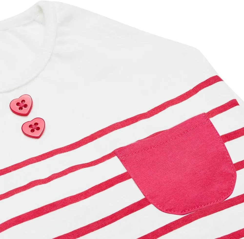 Blueberry Pet Soft & Comfy Summer Vacation Beach Cotton Dog T-Shirt in Pink Stripes, Sea Lover Shirt Tank Top Clothes, Back Length 10", for Small Dogs