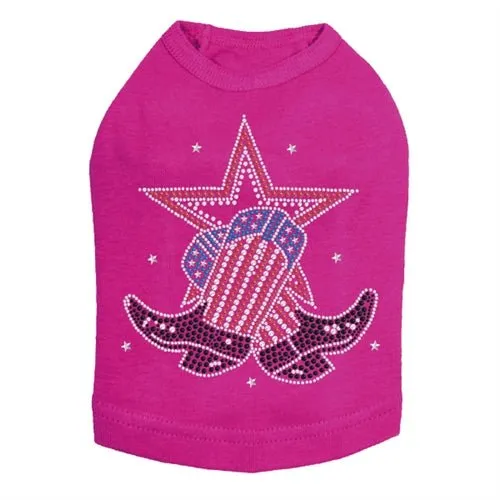 Boots with Star Rhinestone Tank- Many Colors