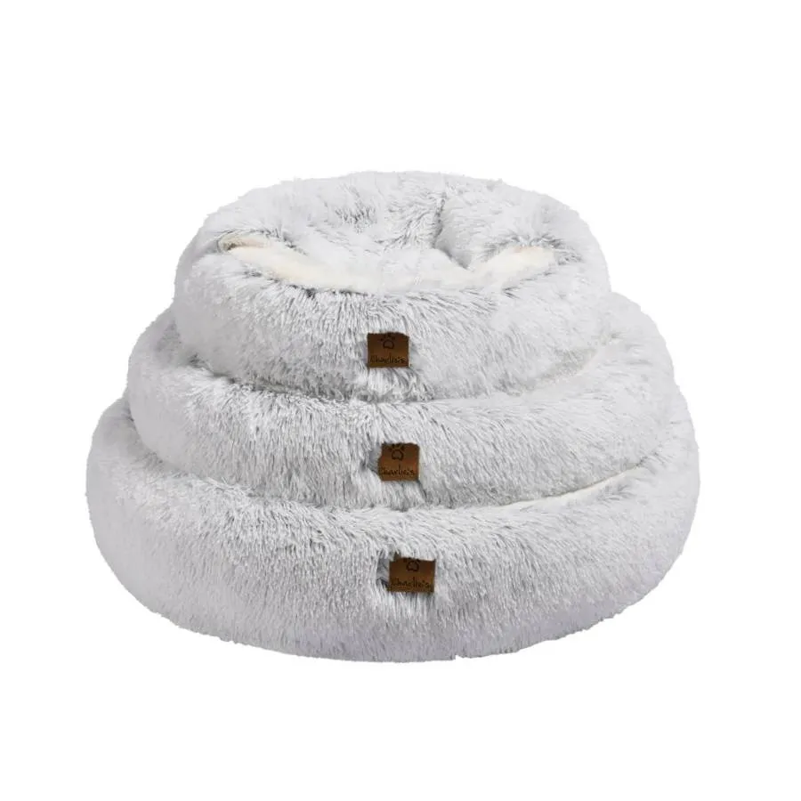 Charlies Pet Cushioned Snookie Hooded Faux Fur Pet Nest Bed