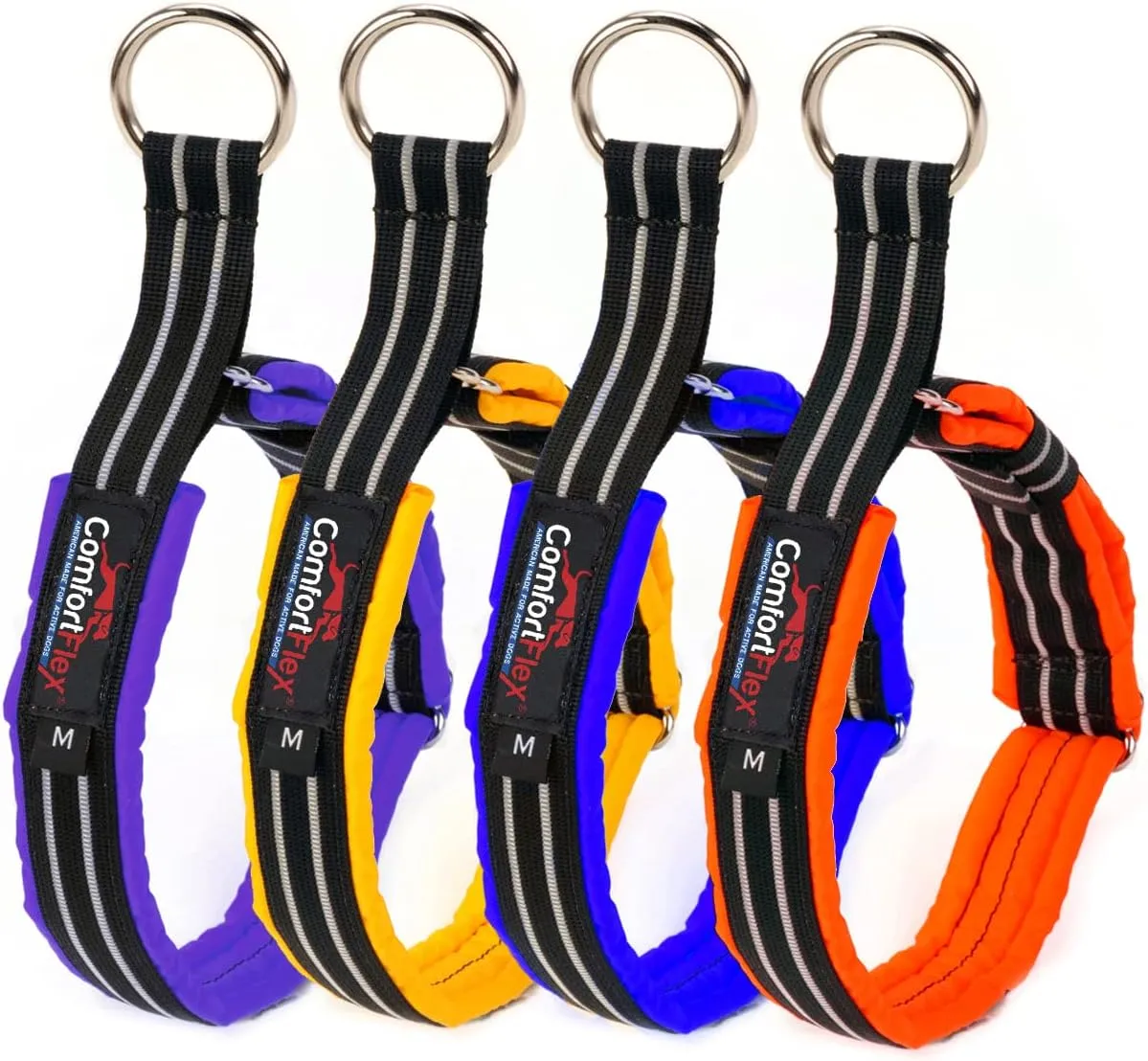 ComfortFlex Martingale Dog Collar - 1.5" Wide, Reflective, Adjustable, Fully Padded Nylon, Gentle Control, Escape-Proof, Limited Slip Design, Made in The USA, Medium, Kelly Green