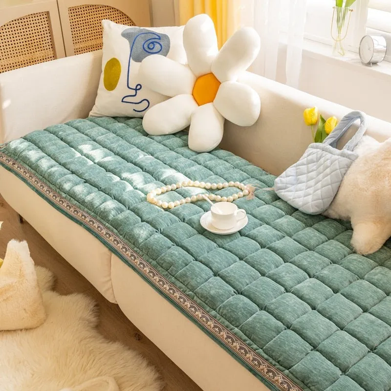 Cozy Cotton Dog Bed Sofa Cover:100% CottonAnti-Slip Pet Blanket Mat for Thicken Warm Dog Pad and Cat Nest | Pet Accessories