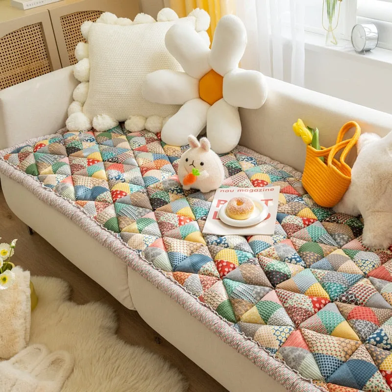 Cozy Cotton Dog Bed Sofa Cover:100% CottonAnti-Slip Pet Blanket Mat for Thicken Warm Dog Pad and Cat Nest | Pet Accessories