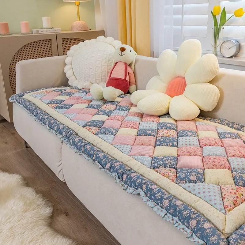 Cozy Cotton Dog Bed Sofa Cover:100% CottonAnti-Slip Pet Blanket Mat for Thicken Warm Dog Pad and Cat Nest | Pet Accessories