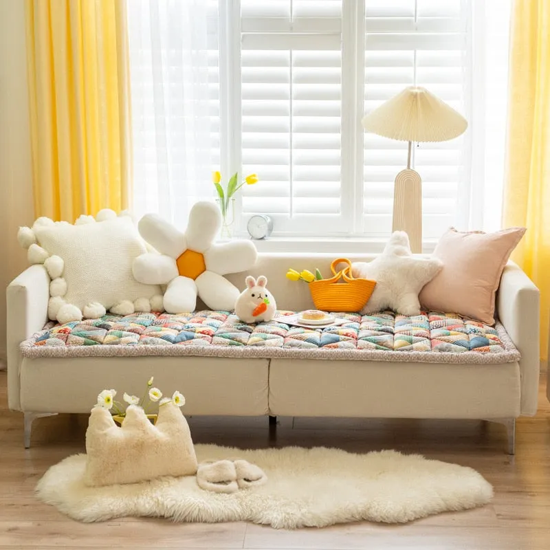 Cozy Cotton Dog Bed Sofa Cover:100% CottonAnti-Slip Pet Blanket Mat for Thicken Warm Dog Pad and Cat Nest | Pet Accessories