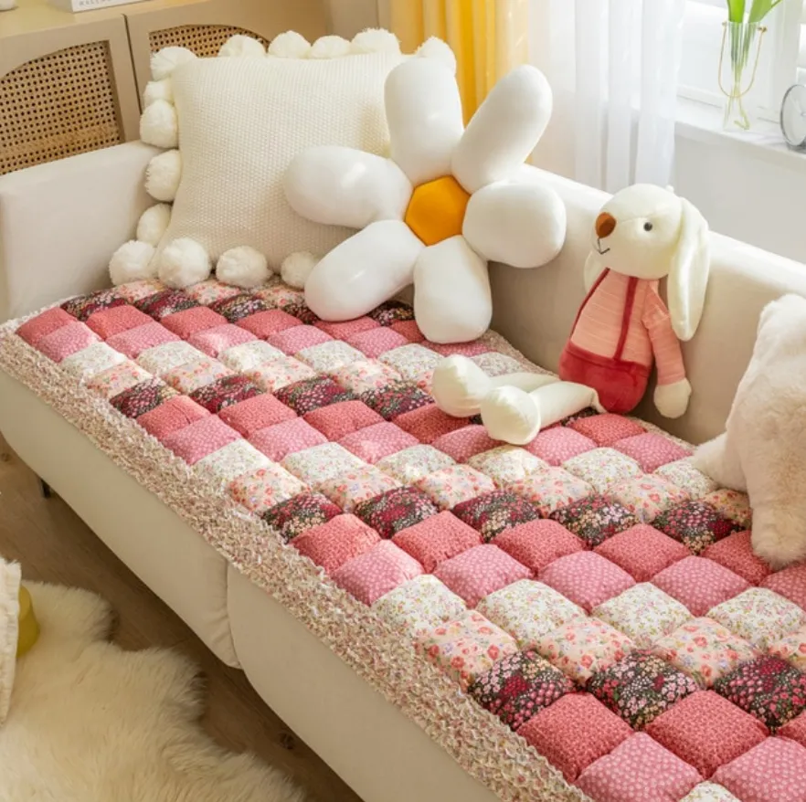 Cozy Cotton Dog Bed Sofa Cover:100% CottonAnti-Slip Pet Blanket Mat for Thicken Warm Dog Pad and Cat Nest | Pet Accessories