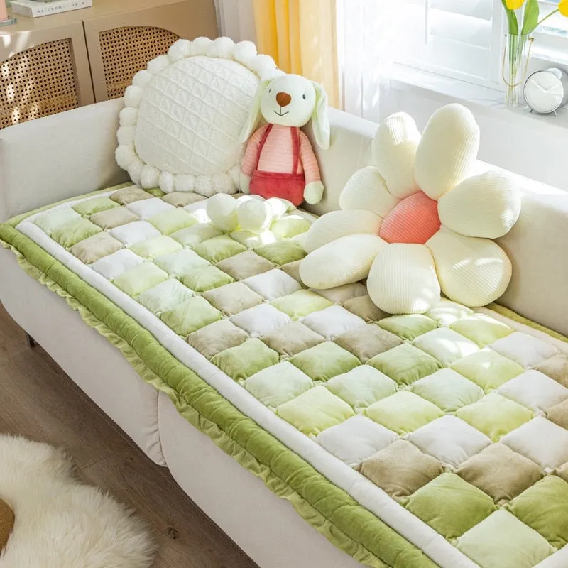 Cozy Cotton Dog Bed Sofa Cover:100% CottonAnti-Slip Pet Blanket Mat for Thicken Warm Dog Pad and Cat Nest | Pet Accessories