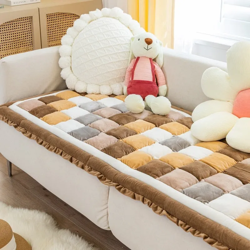 Cozy Cotton Dog Bed Sofa Cover:100% CottonAnti-Slip Pet Blanket Mat for Thicken Warm Dog Pad and Cat Nest | Pet Accessories