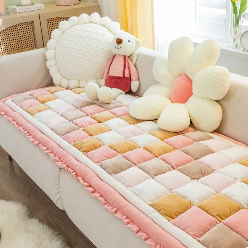 Cozy Cotton Dog Bed Sofa Cover:100% CottonAnti-Slip Pet Blanket Mat for Thicken Warm Dog Pad and Cat Nest | Pet Accessories