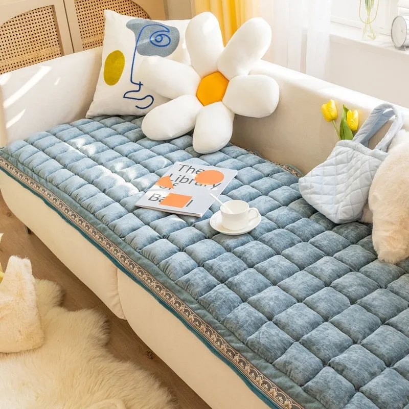 Cozy Cotton Dog Bed Sofa Cover:100% CottonAnti-Slip Pet Blanket Mat for Thicken Warm Dog Pad and Cat Nest | Pet Accessories