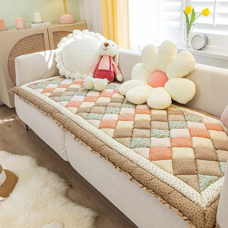 Cozy Cotton Dog Bed Sofa Cover:100% CottonAnti-Slip Pet Blanket Mat for Thicken Warm Dog Pad and Cat Nest | Pet Accessories