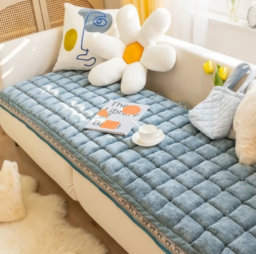 Cozy Cotton Dog Bed Sofa Cover:100% CottonAnti-Slip Pet Blanket Mat for Thicken Warm Dog Pad and Cat Nest | Pet Accessories