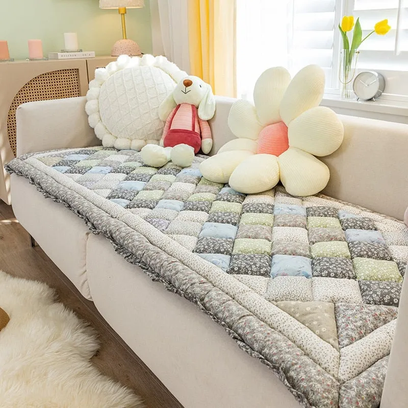 Cozy Cotton Dog Bed Sofa Cover:100% CottonAnti-Slip Pet Blanket Mat for Thicken Warm Dog Pad and Cat Nest | Pet Accessories