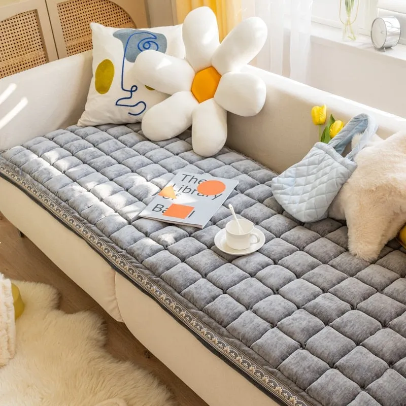Cozy Cotton Dog Bed Sofa Cover:100% CottonAnti-Slip Pet Blanket Mat for Thicken Warm Dog Pad and Cat Nest | Pet Accessories
