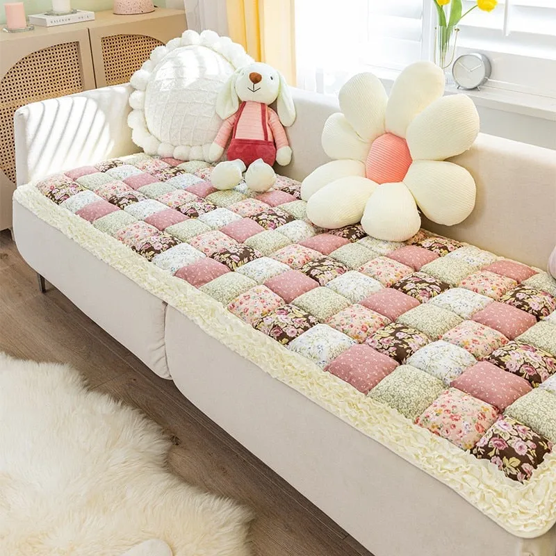 Cozy Cotton Dog Bed Sofa Cover:100% CottonAnti-Slip Pet Blanket Mat for Thicken Warm Dog Pad and Cat Nest | Pet Accessories