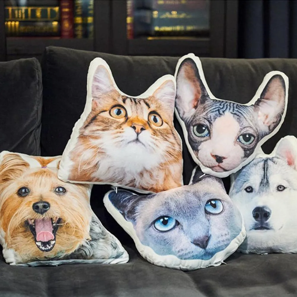 Custom Pet Portrait Face Pillow, Pet Shaped Pillow From Photos, Dog Memorial Personalized Pillow, Best Decor Gift
