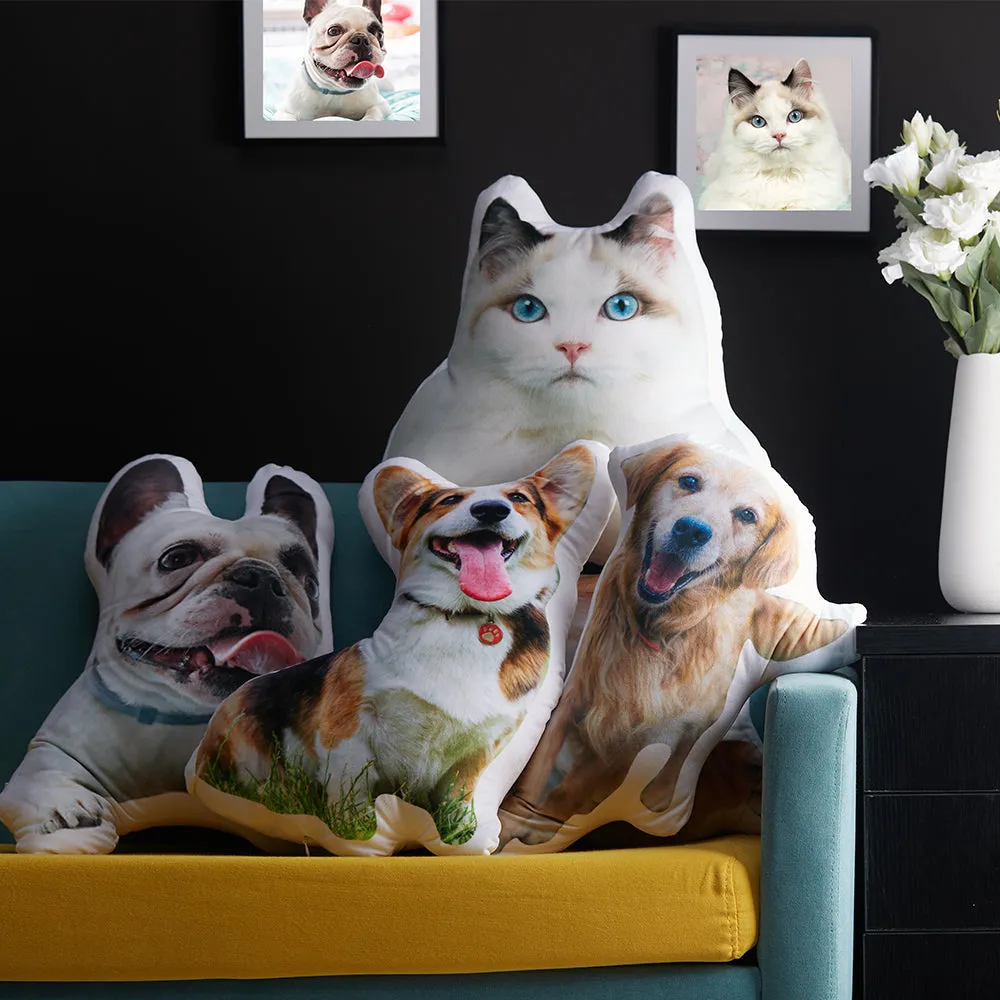 Custom Pet Portrait Face Pillow, Pet Shaped Pillow From Photos, Dog Memorial Personalized Pillow, Best Decor Gift