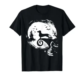 Dachshund Dog And Moon Halloween Costume Dog Lover Funny T-Shirt