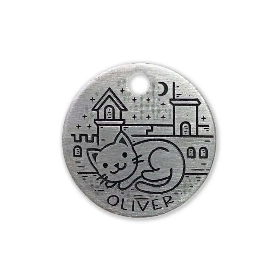 Deeply Engraved Cat Tags - Cat Design