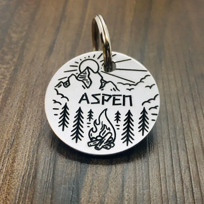 Deeply Engraved Dog Tags - Aspen Mountains Design