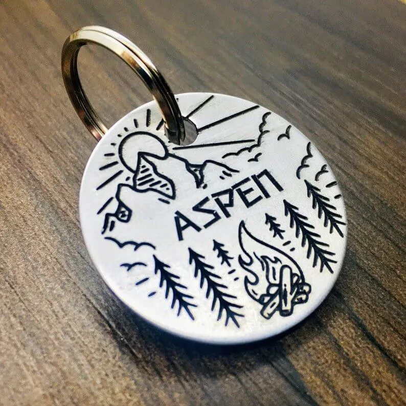 Deeply Engraved Dog Tags - Aspen Mountains Design