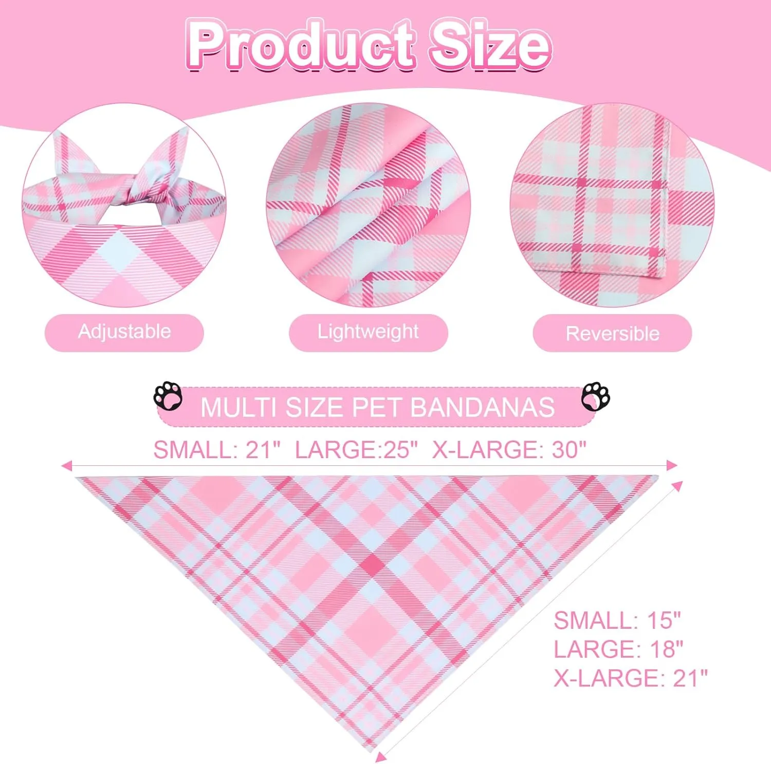 Dog Bandana Girl Small 2PCS, Pink Blue Spring Scarf, Durable Triangle Reversible Bibs Handkerchief for Puppy Pet