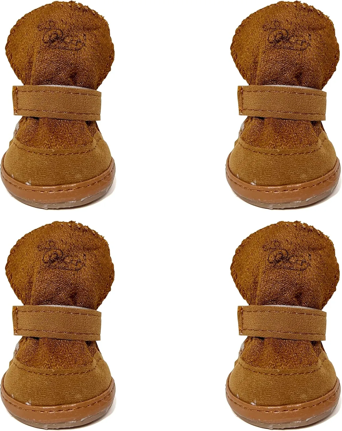 Dog Boots, HiBallBall 4 PCS Dog Shoes for Small Pets Dogs, Anti-Slip Snow Boots, Paw Protectors (Brown, Size5)