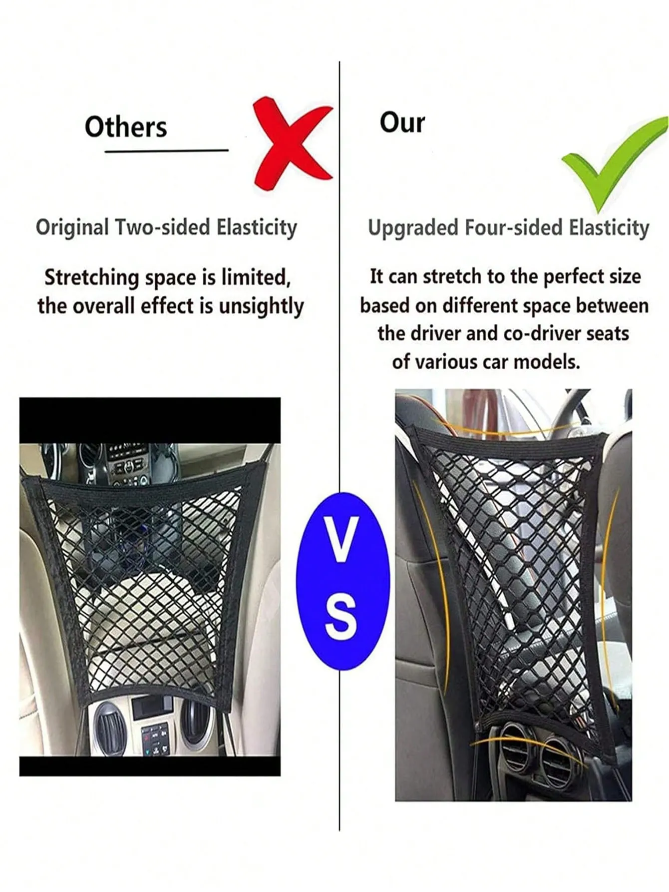 Dog Car Net Barrier Pet Barrier With Auto Safety Mesh Organizer Baby Stretchable Storage Bag Universal