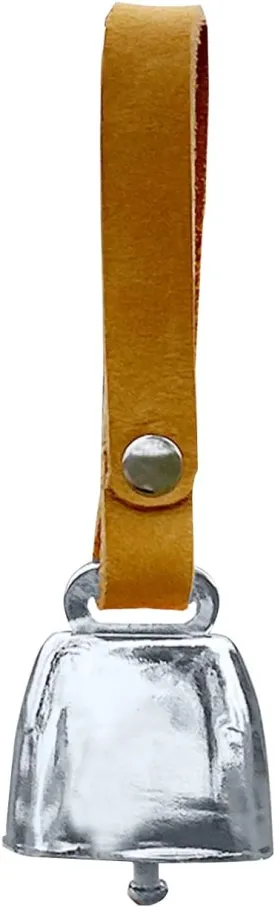 Dog Collar Copper Bell Pet Tracker Noise Maker/Leather Crafters Country Grazing Cow Bell for Pet Anti-Lost Pendant ID Tags for Pet Training Tracker Christmas New Years Eve(M)(Silver)
