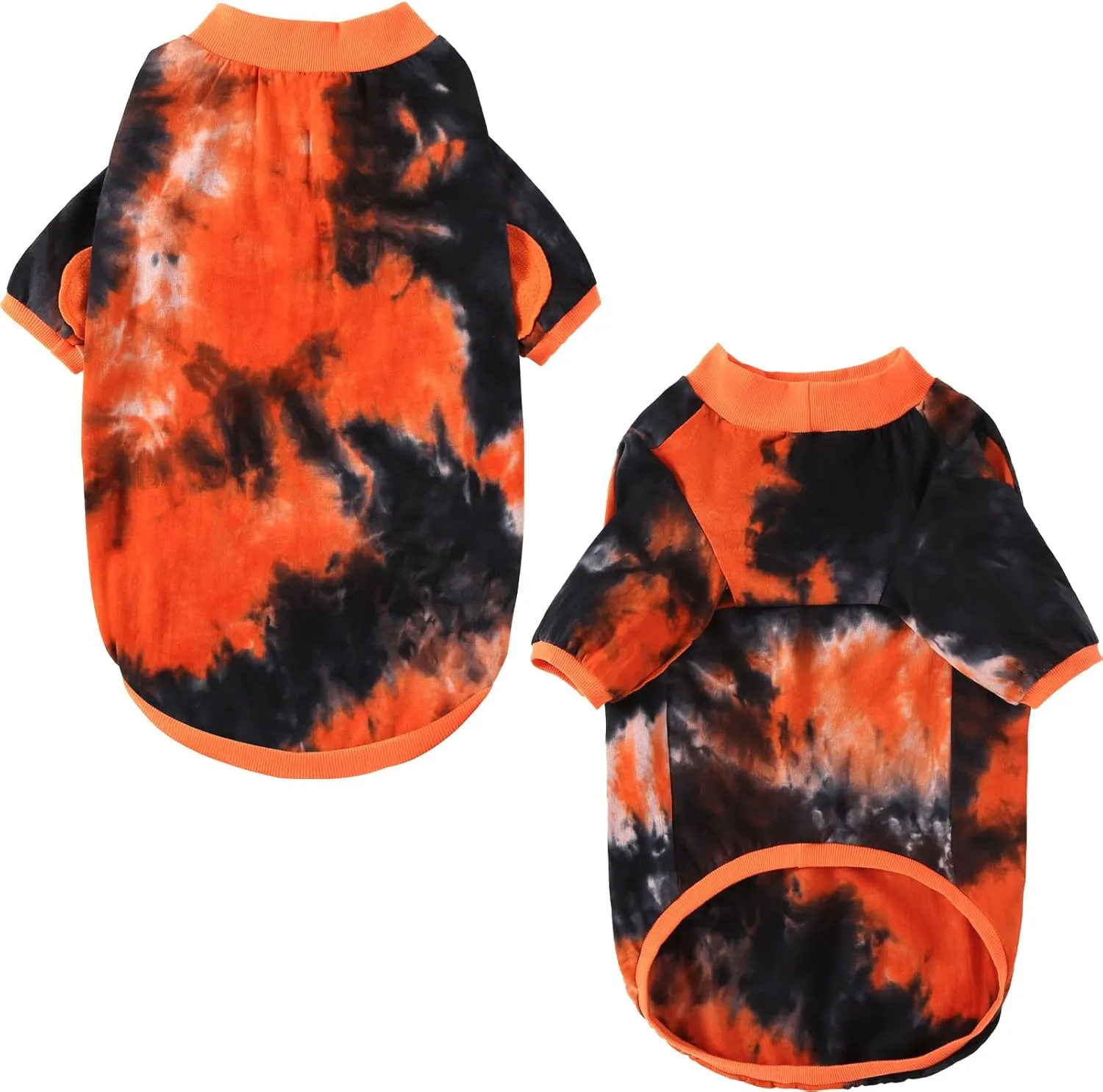 Dog Cotton Colorful Black Orange T-Shirts Soft and Stretchy Dog Shirt Pajamas Pets Clothes for Extra Large Dogs(2XL Black)