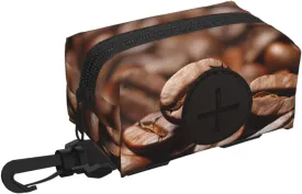 Dog Poop Bag Holder For Leash, Lightweight Dispenser For Pet Waste Bags Coffee Beans Puppy Potty Carrier Small Doggy Zipper Pouch With Carabiner Clip