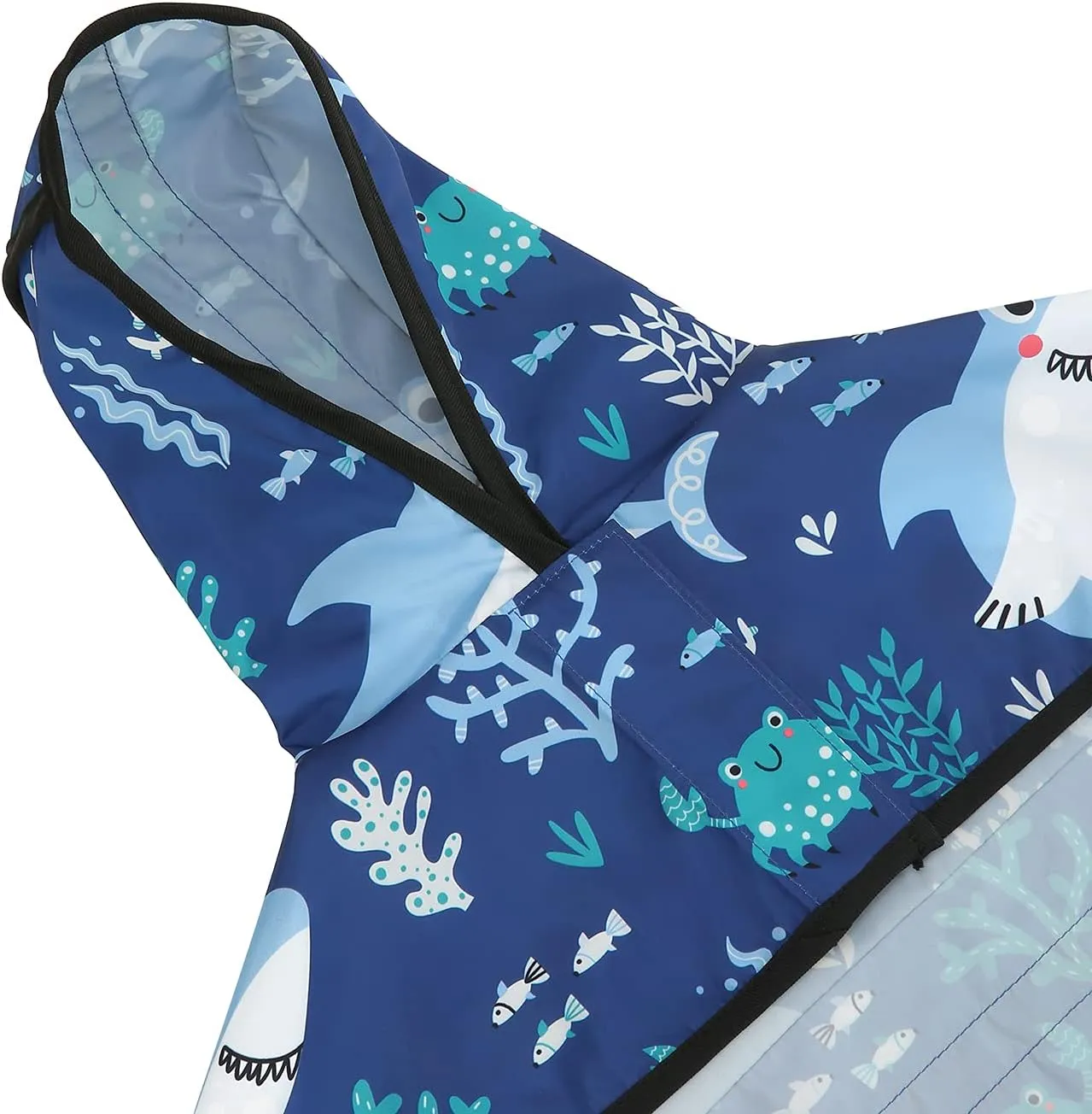 Dog Raincoat Hooded Slicker Poncho for Small to X-Large Dogs and Puppies Sharks-XL