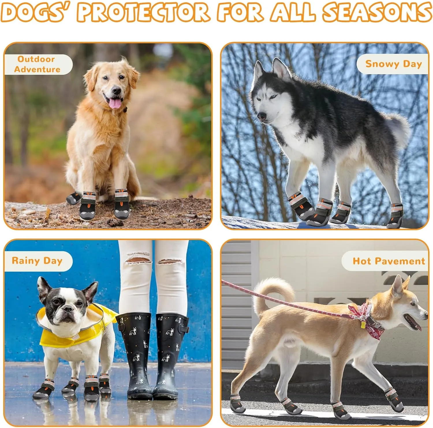 Dog Shoes for Large Small Medium Dogs, Dog Boots & Paw Protectors to Prevent Licking, Anti-Slip Dog Booties with Reflective for Summer Hot Pavement, Outdoor Hiking, Hardwood Floors Size 5