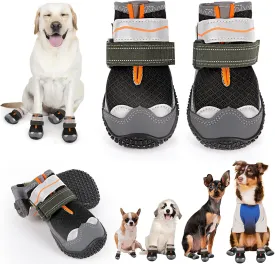 Dog Shoes for Large Small Medium Dogs, Dog Boots & Paw Protectors to Prevent Licking, Anti-Slip Dog Booties with Reflective for Summer Hot Pavement, Outdoor Hiking, Hardwood Floors Size 5