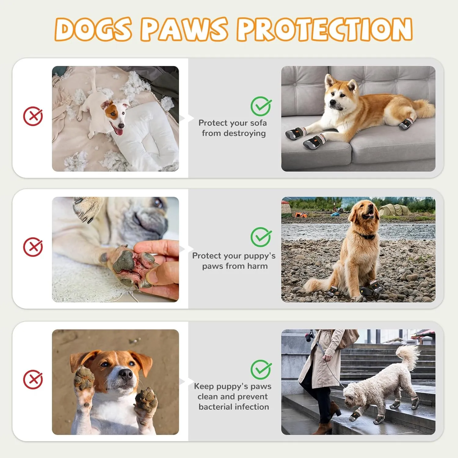 Dog Shoes for Large Small Medium Dogs, Dog Boots & Paw Protectors to Prevent Licking, Anti-Slip Dog Booties with Reflective for Summer Hot Pavement, Outdoor Hiking, Hardwood Floors Size 5