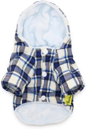 DroolingDog Puppy Hoodie Warm Fleece Sherpa Hoodies Dog Clothes for Small Dogs Boy Plaid Chihuahua Clothes