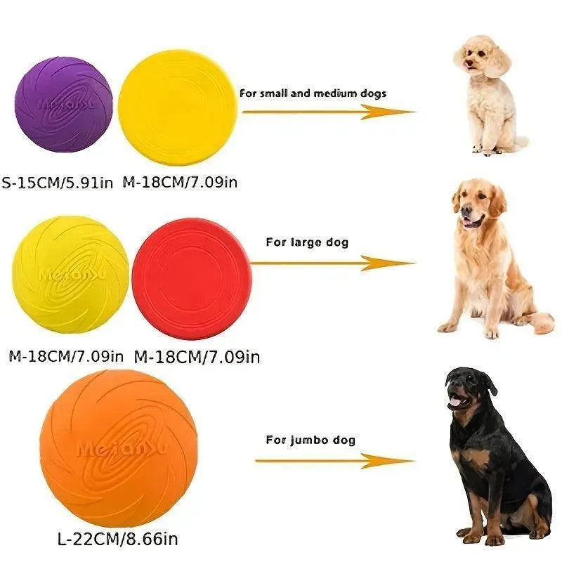 Durable Silicone Dog Training Flying Disc - Safe & Interactive Toy